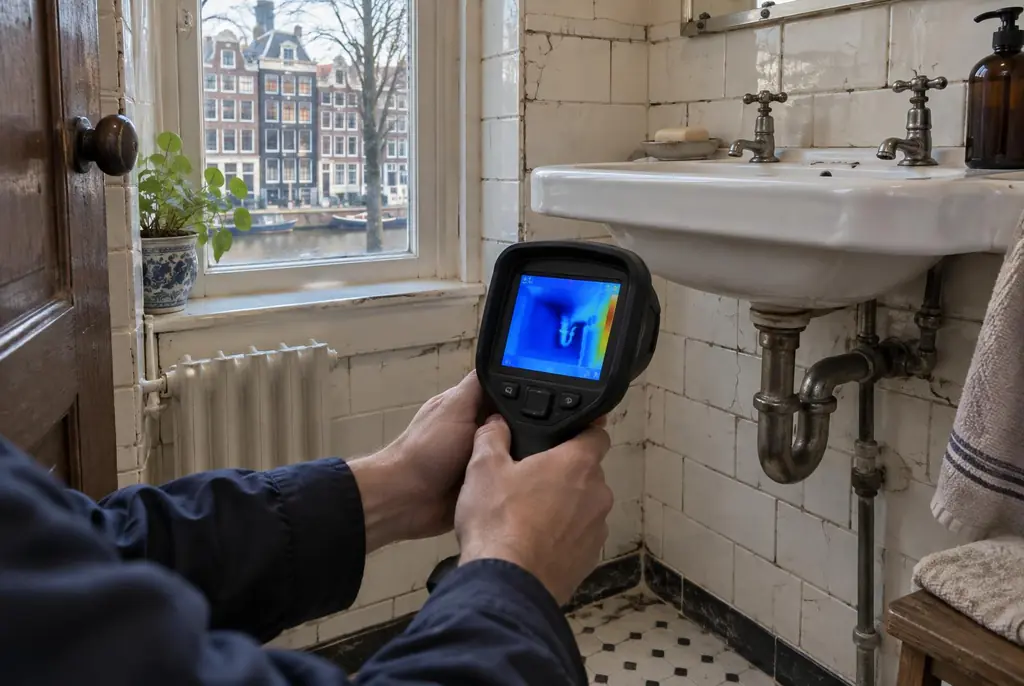 Lekdetectie Bilthoven – badkamer met oude leidingen achter de tegels